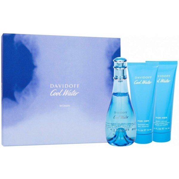 Davidoff Coolwater Woman 100ml Edt + Showergel + Bodylotion Geschenkset Davidoff Coolwater Woman 100ml Edt + Showergel + Bodylotion Geschenkset