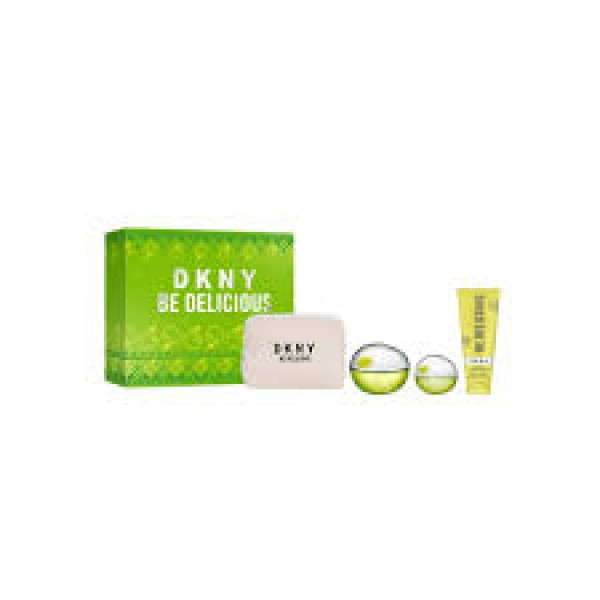 DKNY Be Delicious 100ml Edp + 15ml Edp Spray + Pouch + Bodylotion Geschenkset DKNY Be Delicious 100ml Edp + 15ml Edp Spray + Pouch + Bodylotion Geschenkset